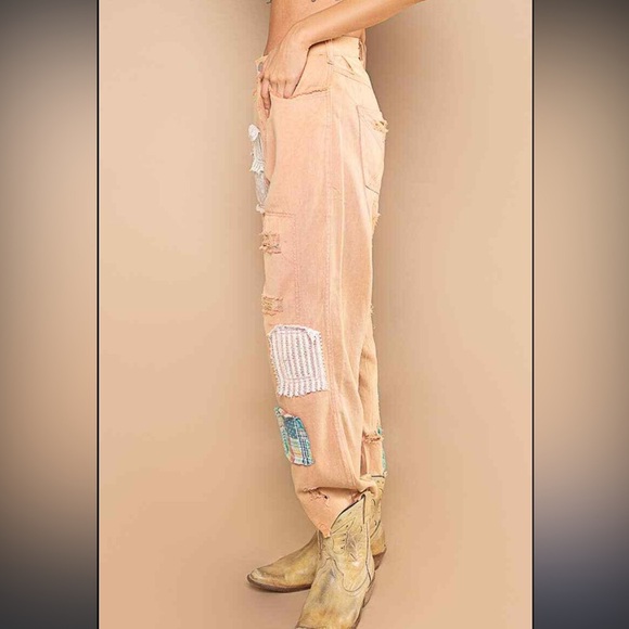 POL bohemian patchwork cropped ankle pants - Picture 2 of 15